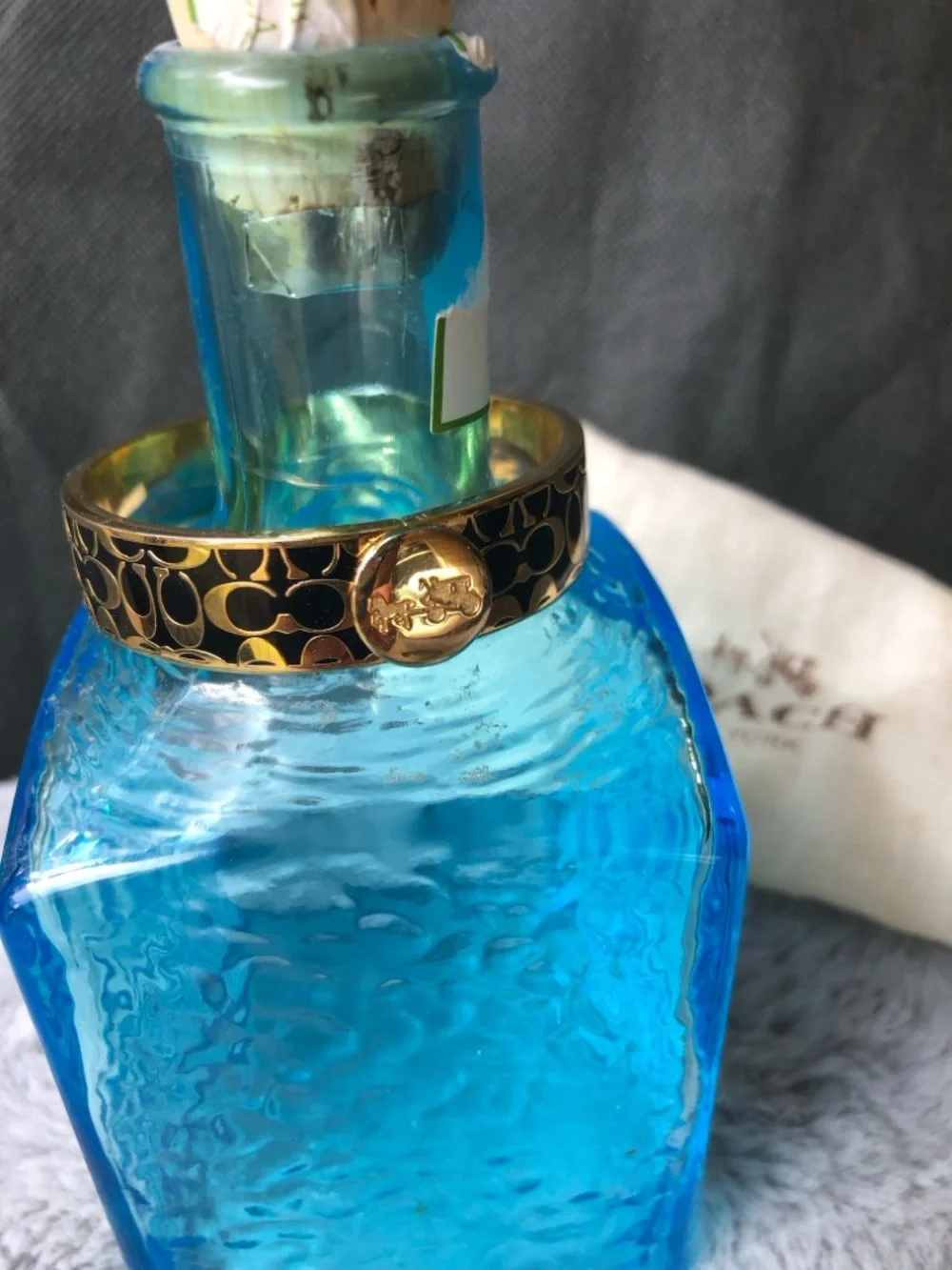 Coach C Signature Gold-Tone Enamel Bangle Pair in Black and Cream - Picture 9 of 12